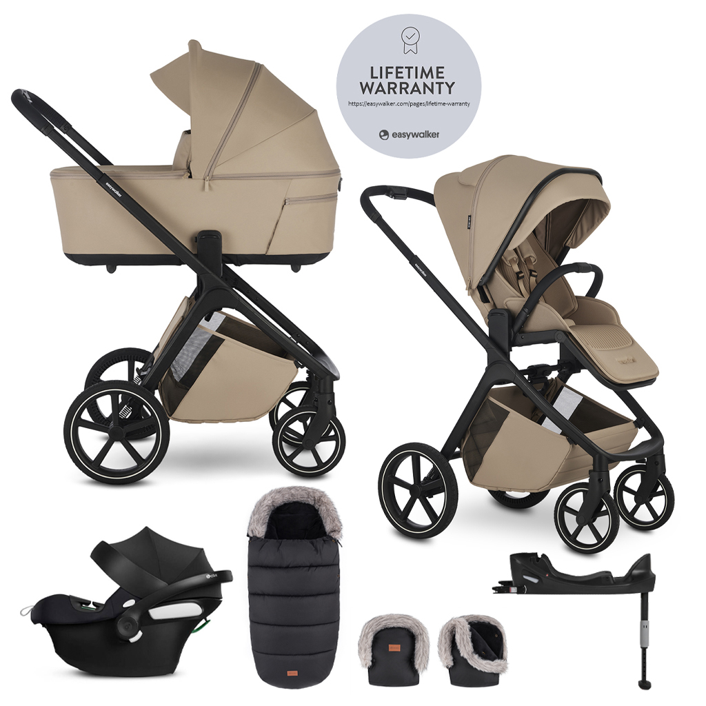 EASYWALKER Set kočík 4v1 Zoey Go Sand Taupe XL + CBX Aton B2 i-Size + CYBEX Base One