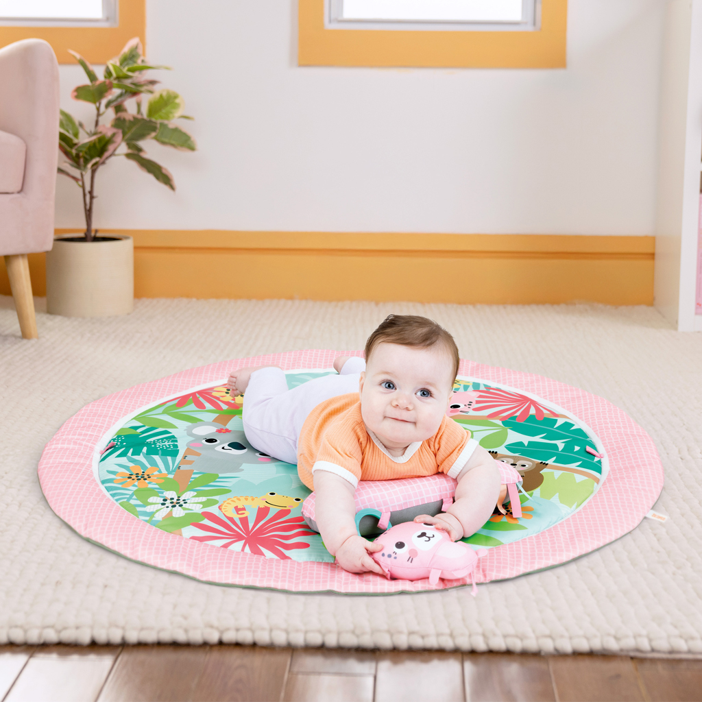 BRIGHT STARTS Deka na hranie pre rozvoj motoriky a zmyslov POP 'N Wiggle Rosy Rainforest™, 0m+