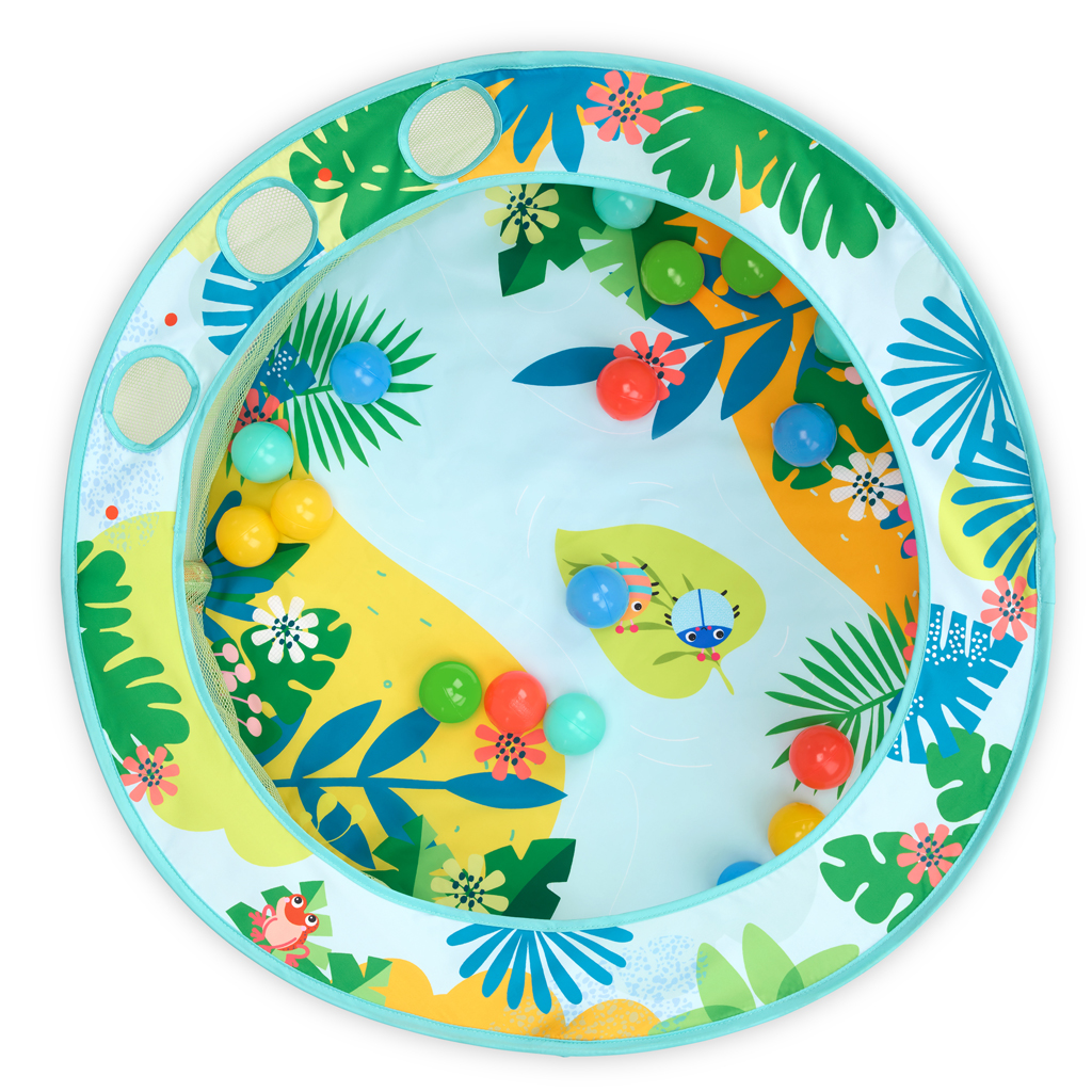 BRIGHT STARTS Hrací bazénik s loptičkami Rowdy Rainforest™ Stow &amp; Go, 6m+