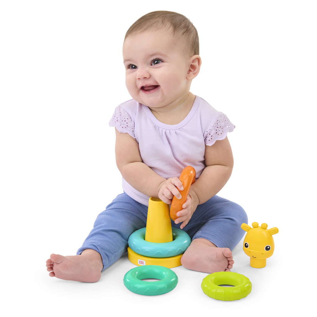 BRIGHT STARTS Hračka stohovacia veža žirafa Giraffe Tower™ 6m+
