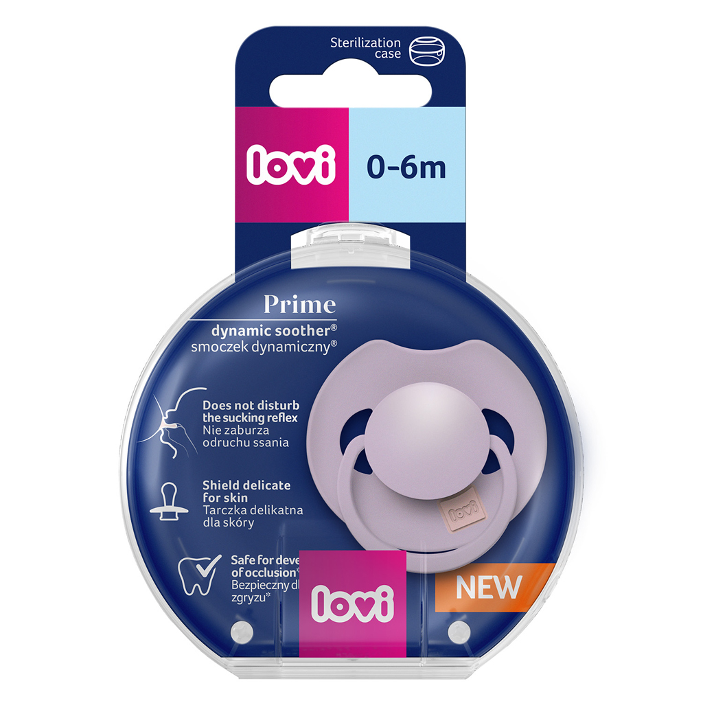 LOVI Cumlík silikónový dynamický Prime 0-6m 1ks Violet