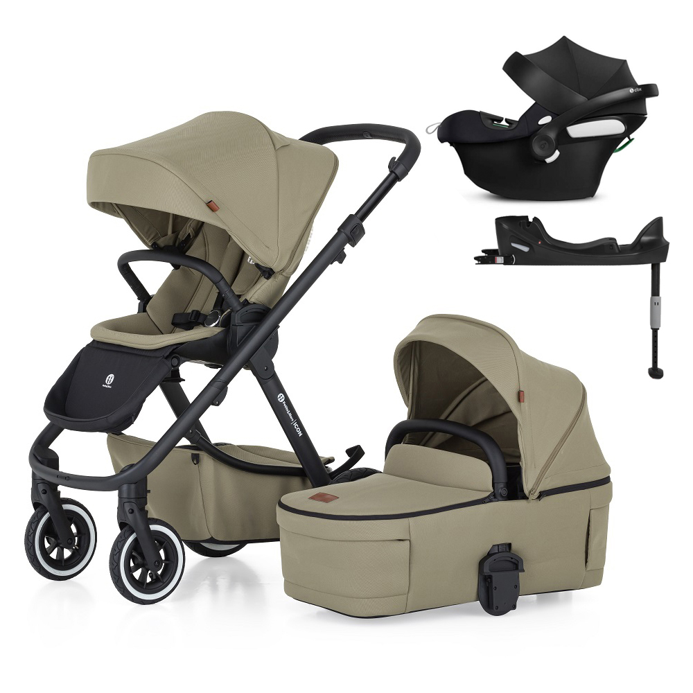 PETITE&amp;MARS SET Kočík 4v1 ICON Mossy Green LITE AIR + CBX By CYBEX Aton B2 i-Size