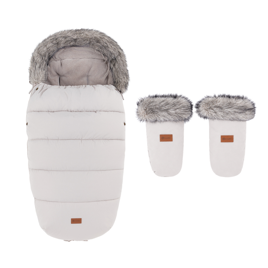 PETITE&amp;MARS Set zimný fusak Comfy 4v1 + rukavice na kočík Fjora Champagne Shower