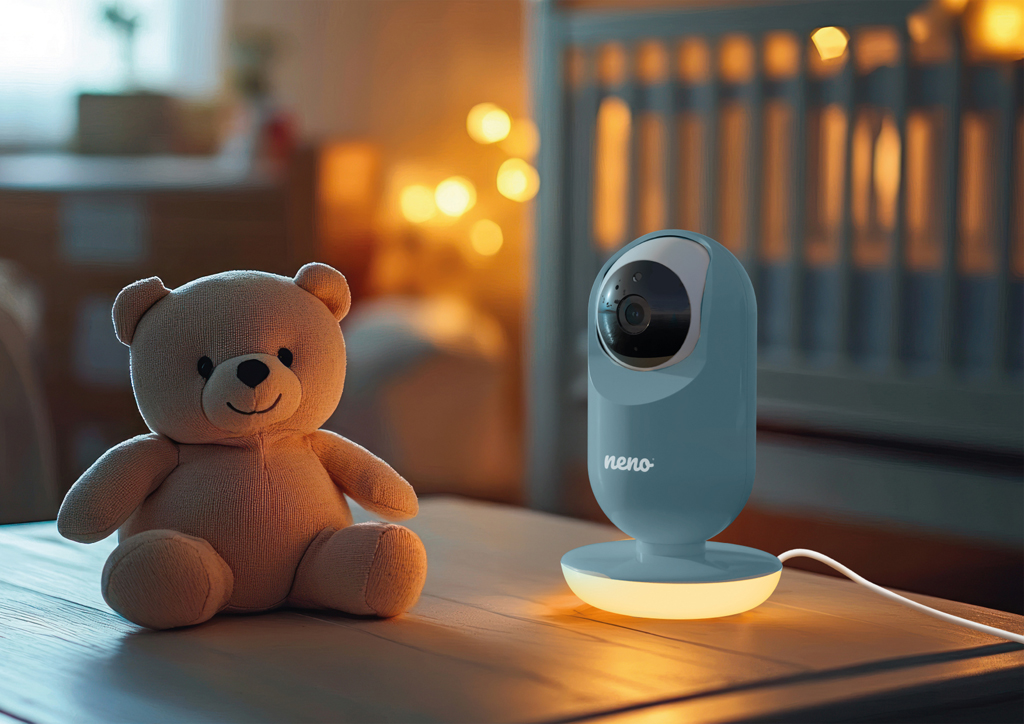 NENO Video pestúnka Vedo, bezdrôtový 5" monitor, otočná kamera 355°, nočné svetlo, biely šum Blue