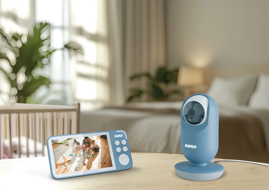 NENO Video pestúnka Vedo, bezdrôtový 5" monitor, otočná kamera 355°, nočné svetlo, biely šum Blue