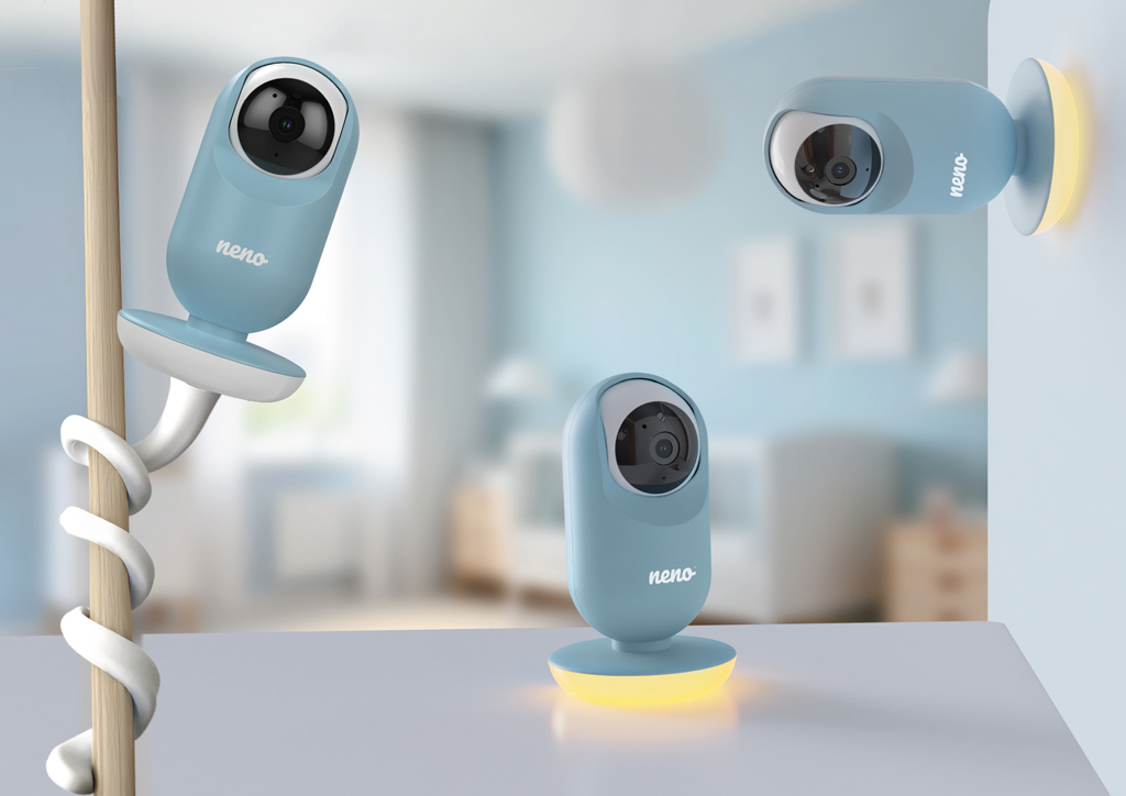 NENO Video pestúnka Vedo, bezdrôtový 5" monitor, otočná kamera 355°, nočné svetlo, biely šum Blue