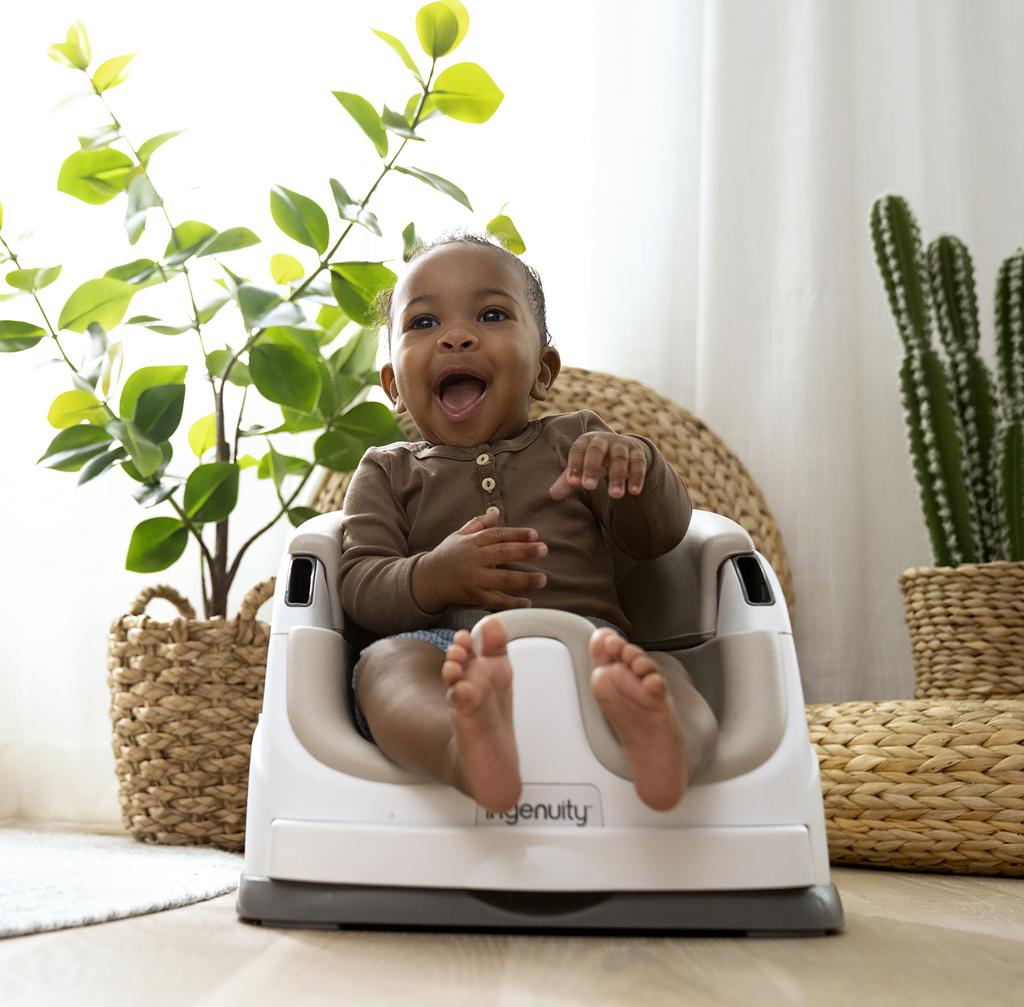 INGENUITY Jedálenská stolička na stoličku 2v1 Baby Base Cashmere 6m+ do 15 kg