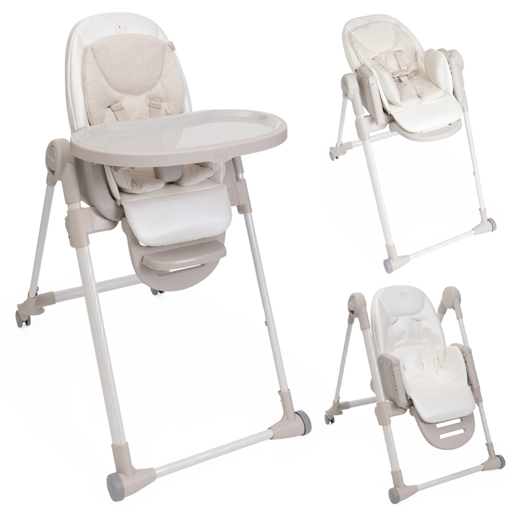 CHICCO Stolička jedálenská Polly Armonia - Mother Pearl + Hrazdička Rainbow