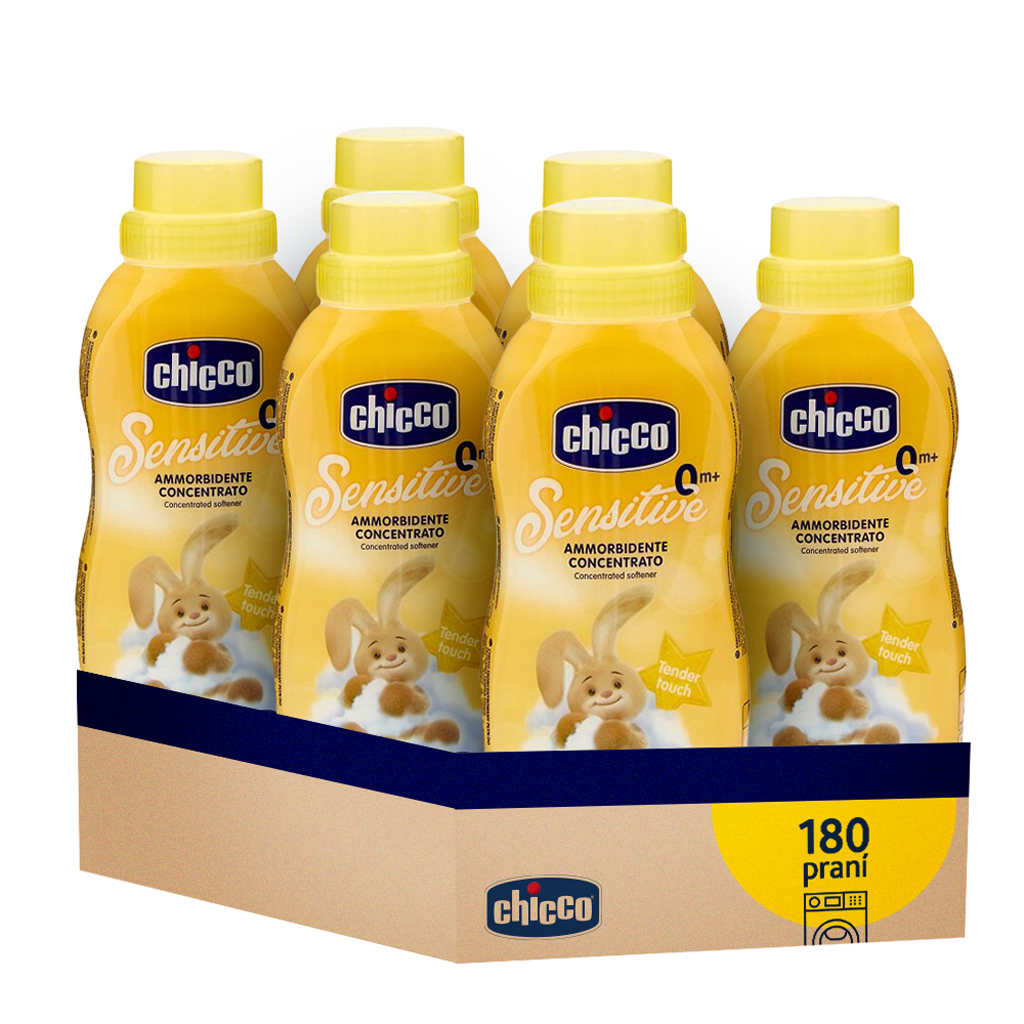6x CHICCO Aviváž koncentrovaná Baby Sensitive Jemný dotyk 750 ml (6x30 praní)