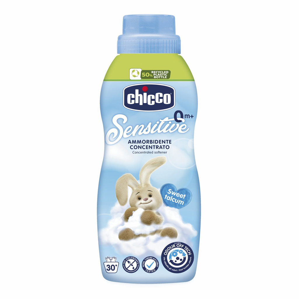 CHICCO Prací gél Baby Sensitive 1,5 l + Aviváž Baby Sensitive koncentrovaná Sladký púder 750 ml