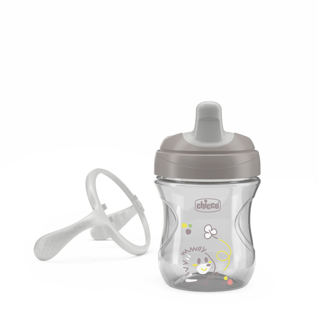 CHICCO Hrnček Training s držadlami grey, 6m+