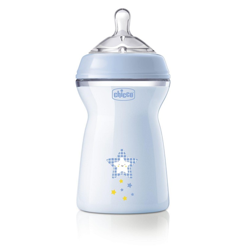 CHICCO Fľaša dojčenská antikolik Natural Feeling 330 ml chlapec 6m+