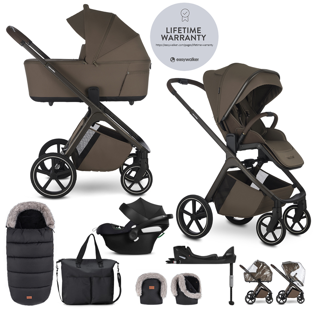 EASYWALKER Set kočík 4v1 Zoey Go Chestnut Brown XXL Limited + CBX Aton B2 i-Size + Cybex Base One