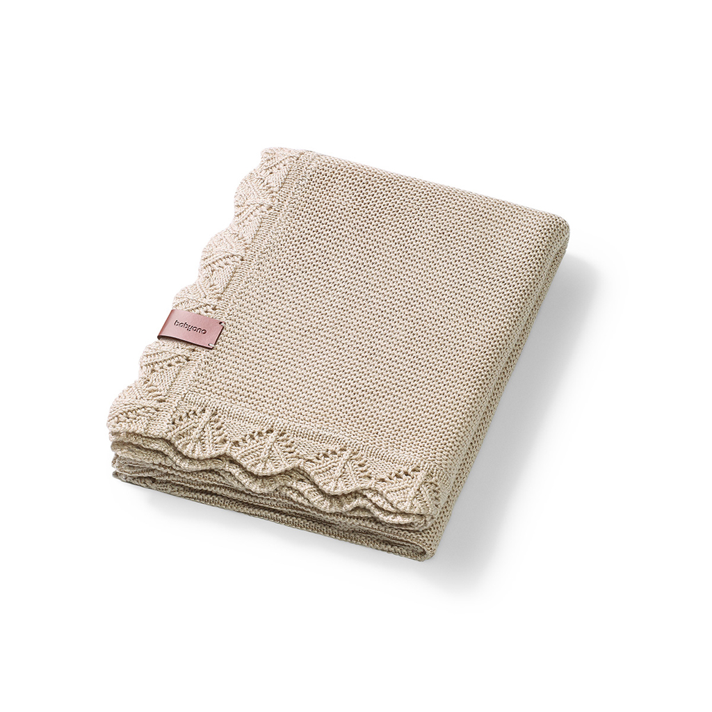 BABYONO Deka pletená bambusová Light Beige 75x100cm