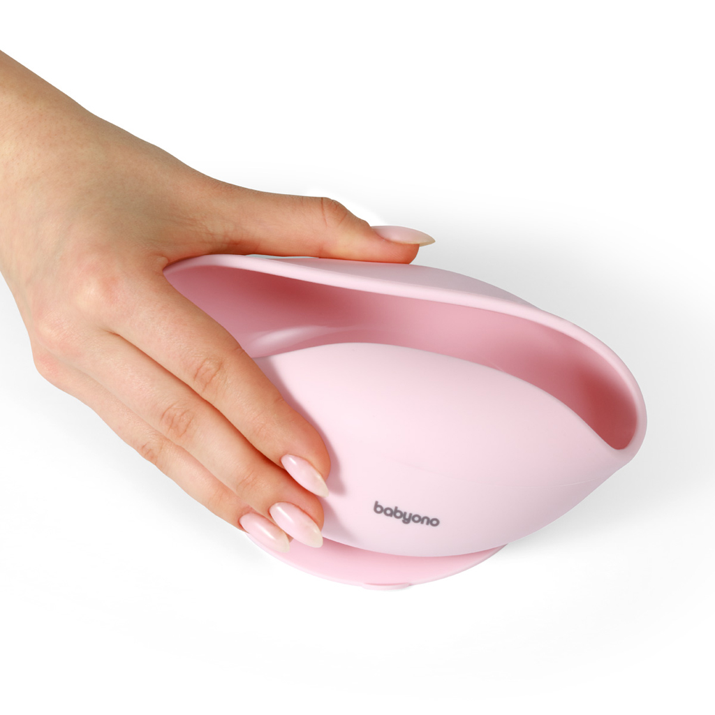 BABYONO Miska silikónová s prísavkou Pink 6m+