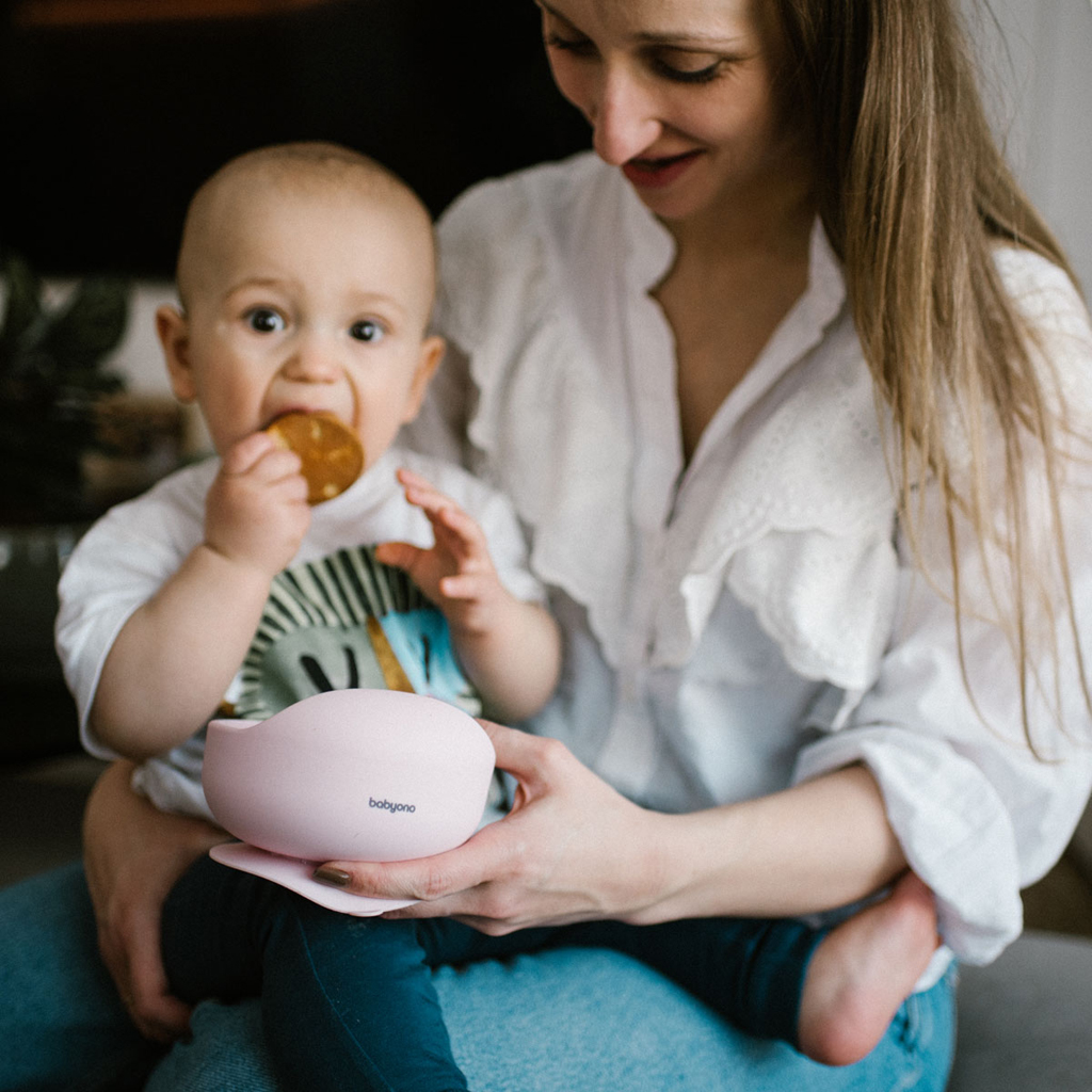 BABYONO Miska silikónová s prísavkou Pink 6m+