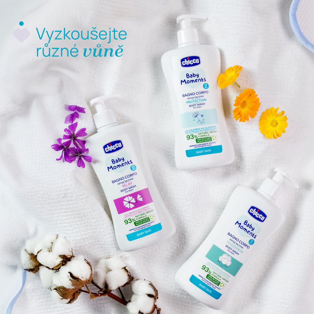 CHICCO Sprchový gél Baby Moments Protection 500 ml, 0m+