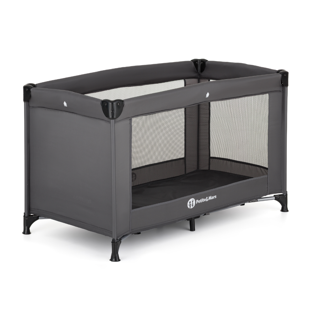 PETITE&amp;MARS Postieľka cestovná Koot Lite, Dark Grey