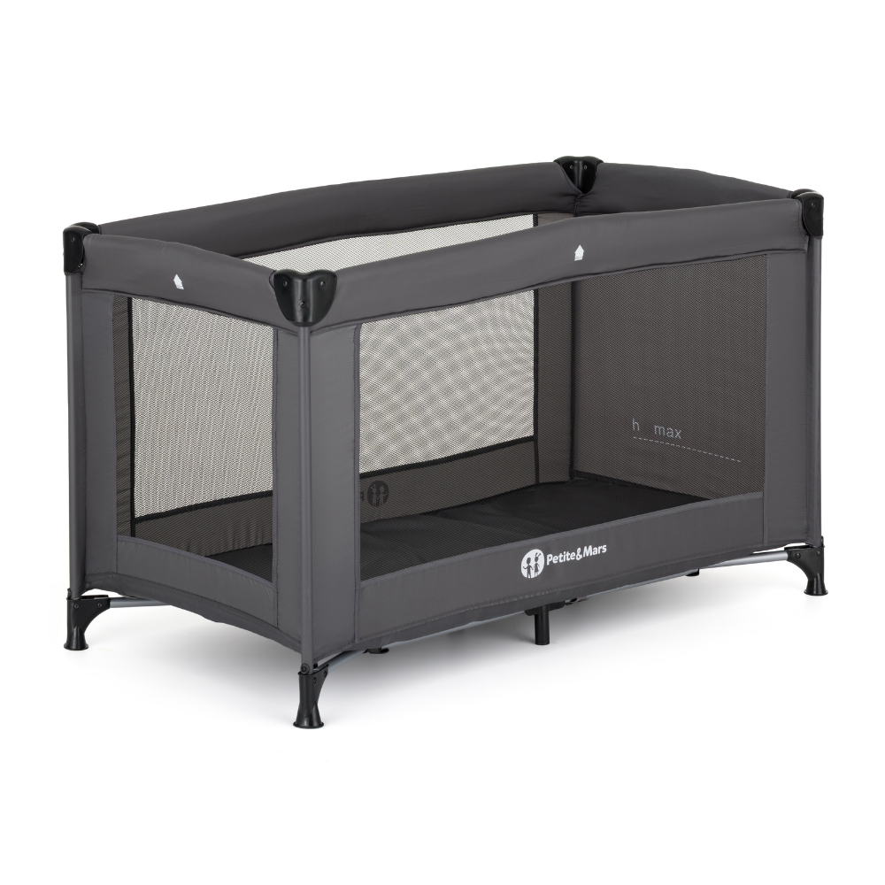 PETITE&amp;MARS Postieľka cestovná Koot Lite, Dark Grey