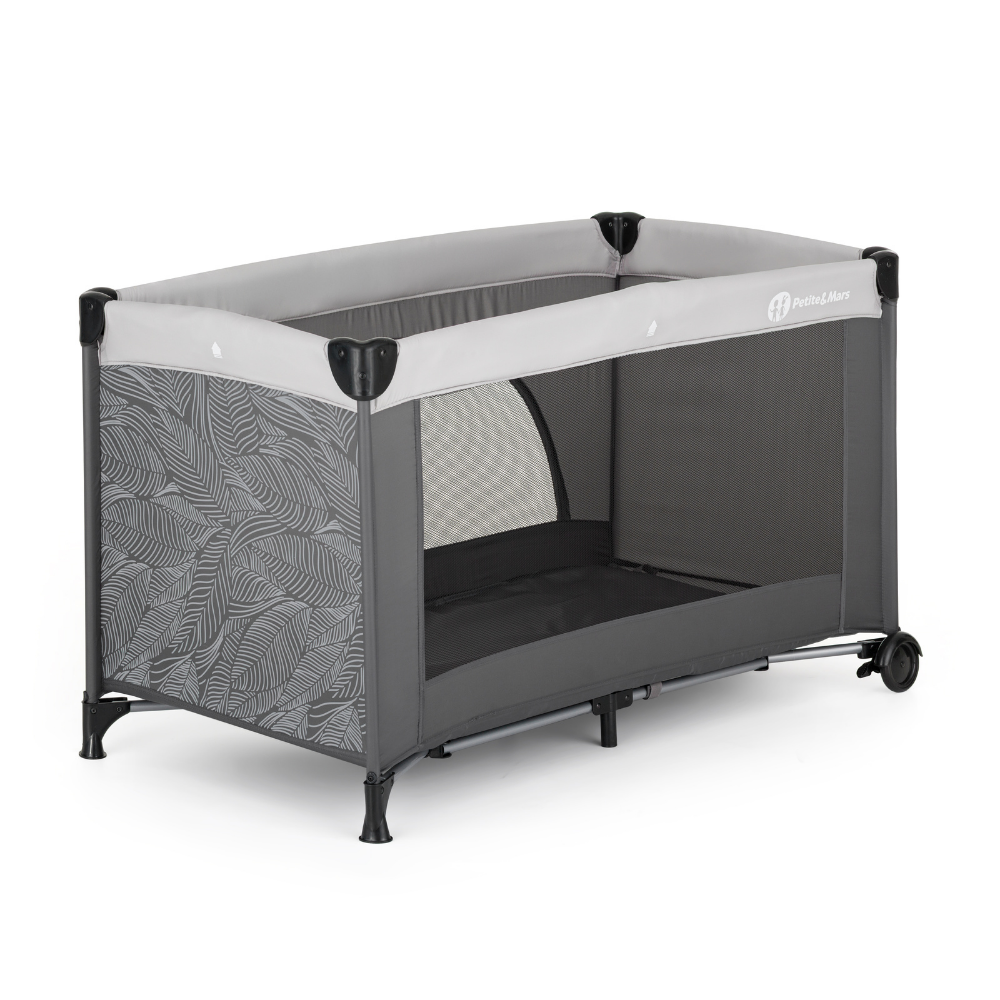 PETITE&amp;MARS Postieľka cestovná Nyja Urban Jungle Charcoal