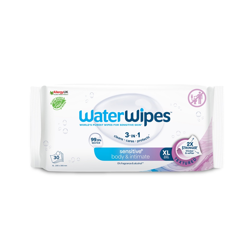 WATERWIPES Obrúsky vlhčené Body&amp;Intimate 30 ks 