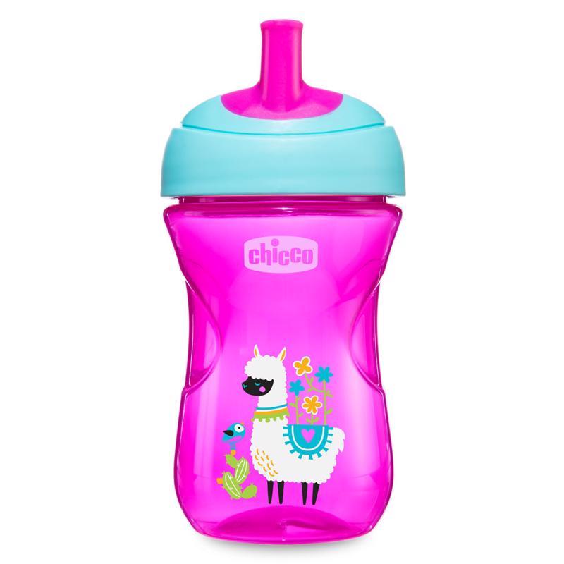 CHICCO Hrnček Advanced so slamkovým náustkom 266 ml ružový 12m+