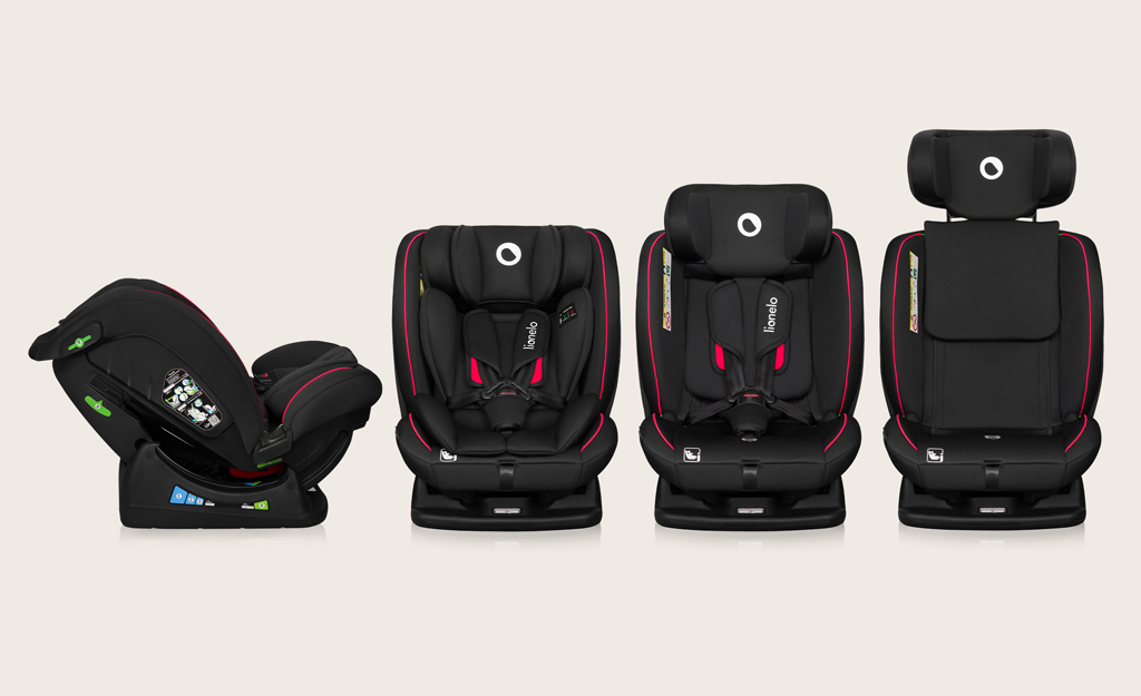 LIONELO Autosedačka Aart i-Size (40-150 cm) Black Carbon Red