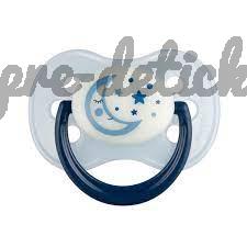 Canpol babies Silikónový cumlík s okrúhlou špičkou 6-18m NIGHT DREAMS blue