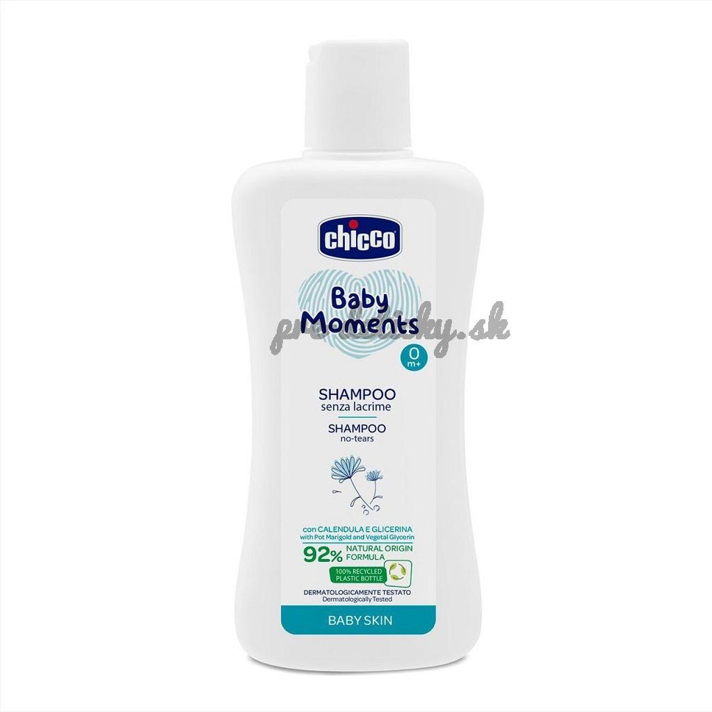 CHICCO Šampón na vlasy Baby Moments 92 % prírodných zložiek 200 ml