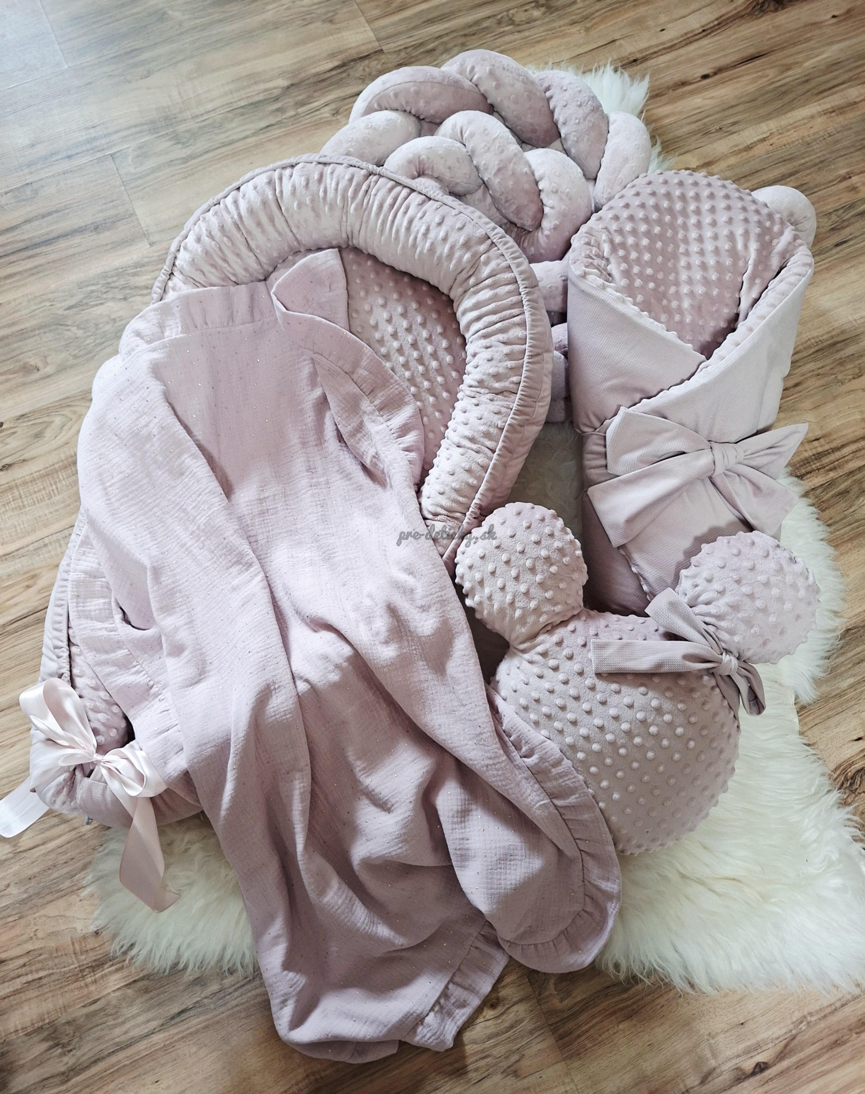 Handmade set do postieľky Staroružová(Základná cena obsahuje len hniezdo!)