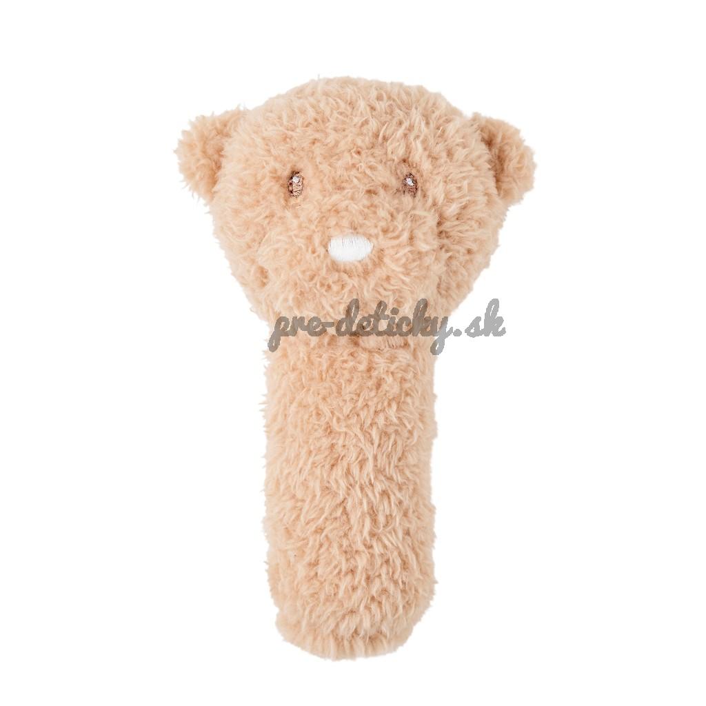 NATTOU Hračka plyšová hrkálka Teddy medvedík 14 cm, 0m+