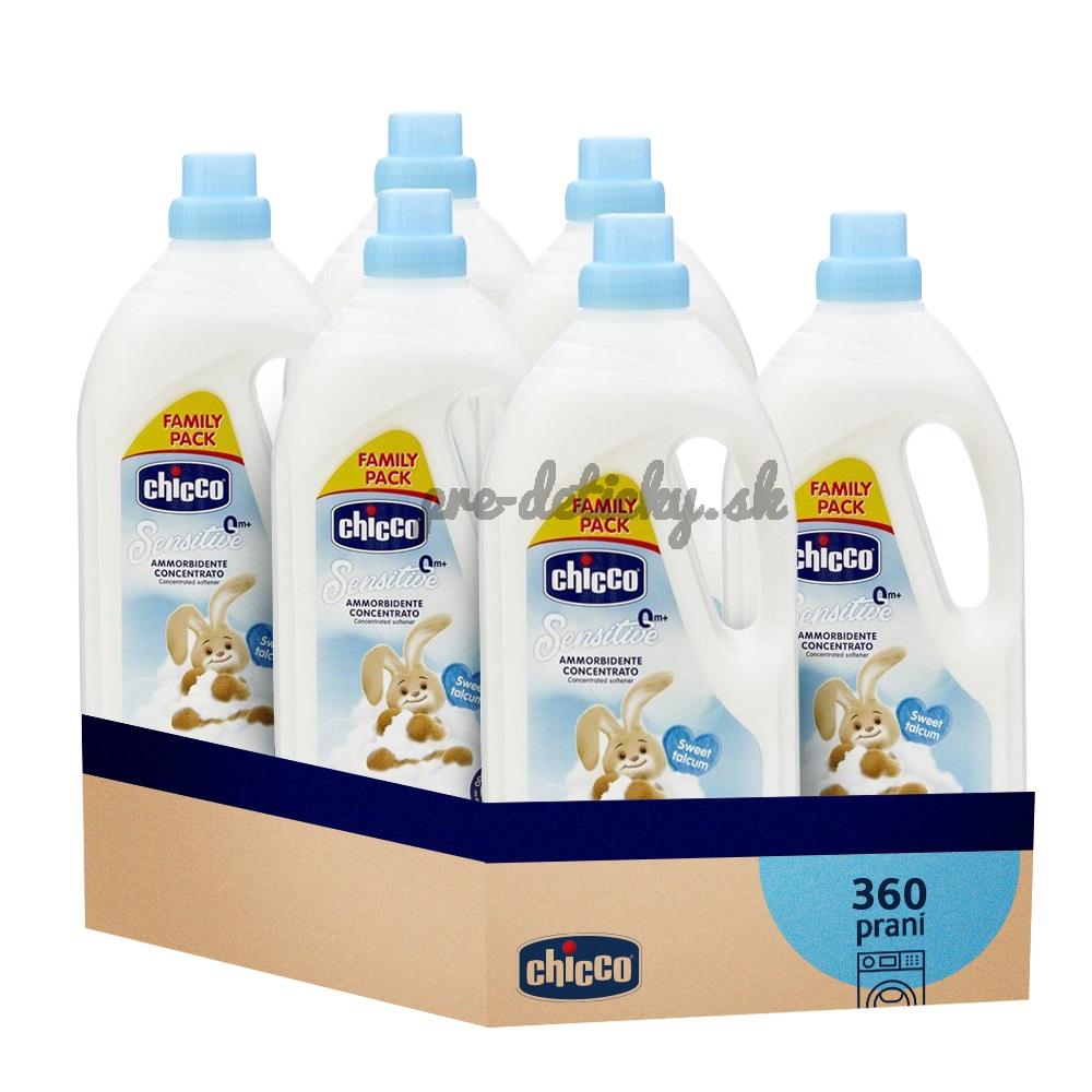 6x CHICCO Aviváž koncentrovaná Sladký Púder 1,5 l (60 praní)