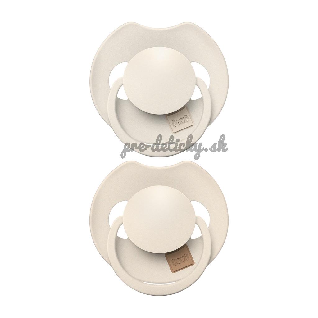 LOVI Cumlík silikónový dynamický Prime 18m+ 2ks Coconut/Ivory