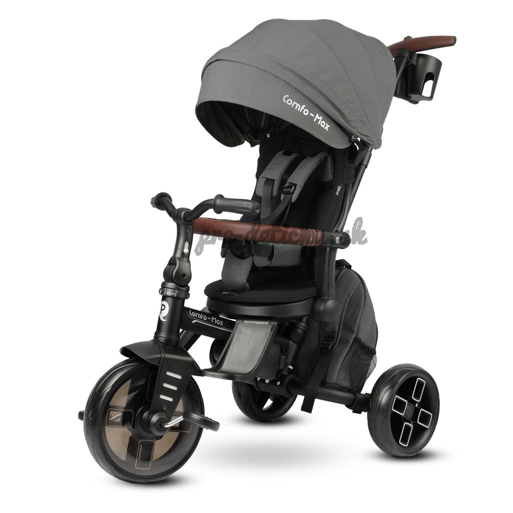 QPLAY Trojkolka Comfo Max Grey, 7v1, vek 10-72 mesiacov