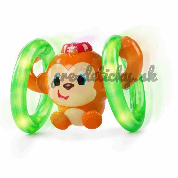 BRIGHT STARTS Hračka svietiaca hudobná opička LLB Roll&Glow™ 6-36m