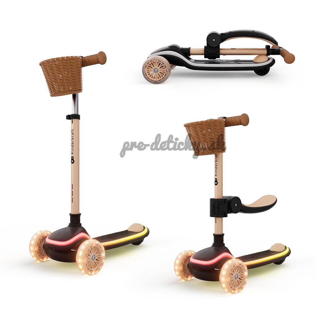KINDERKRAFT Kolobežka a odrážadlo 2v1 Raket Up Beige