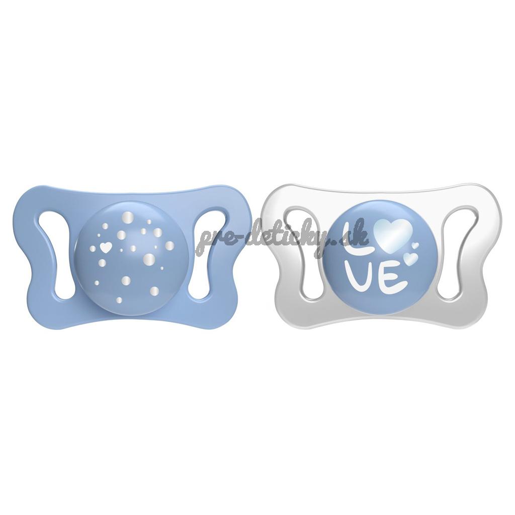 CHICCO Cumlík Physioforma® Micro silikónový 0-2m chlapec 2 ks