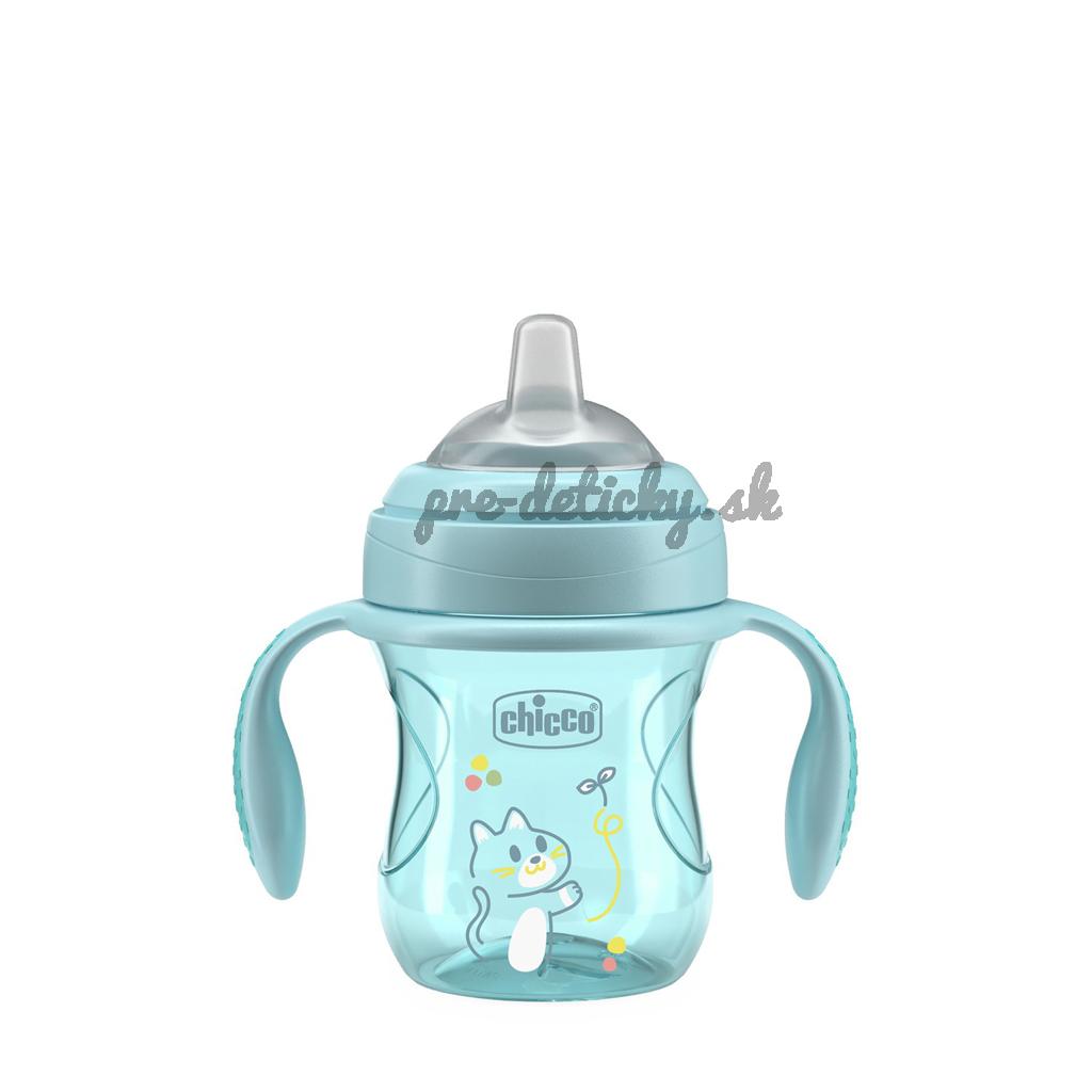 CHICCO Hrnček Transition učiaci s držadlami teal, 4m+