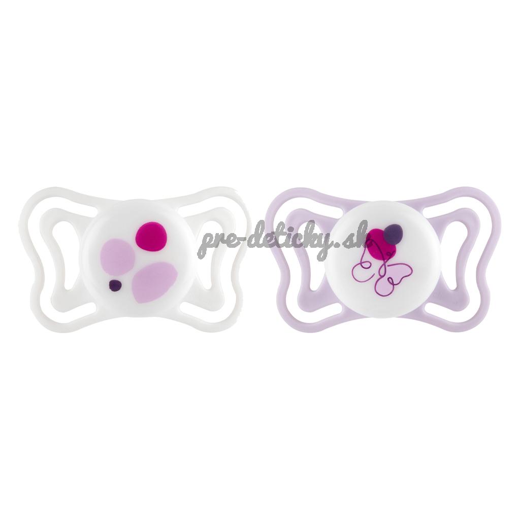 CHICCO Cumlíky Physioforma Light silikónové ortodontické ružové 2-6m, 2 ks