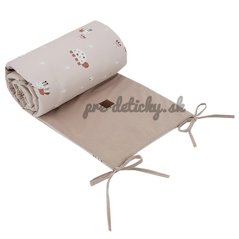 EKO Chránič do postieľky VELVET Bees Beige 180x35 cm