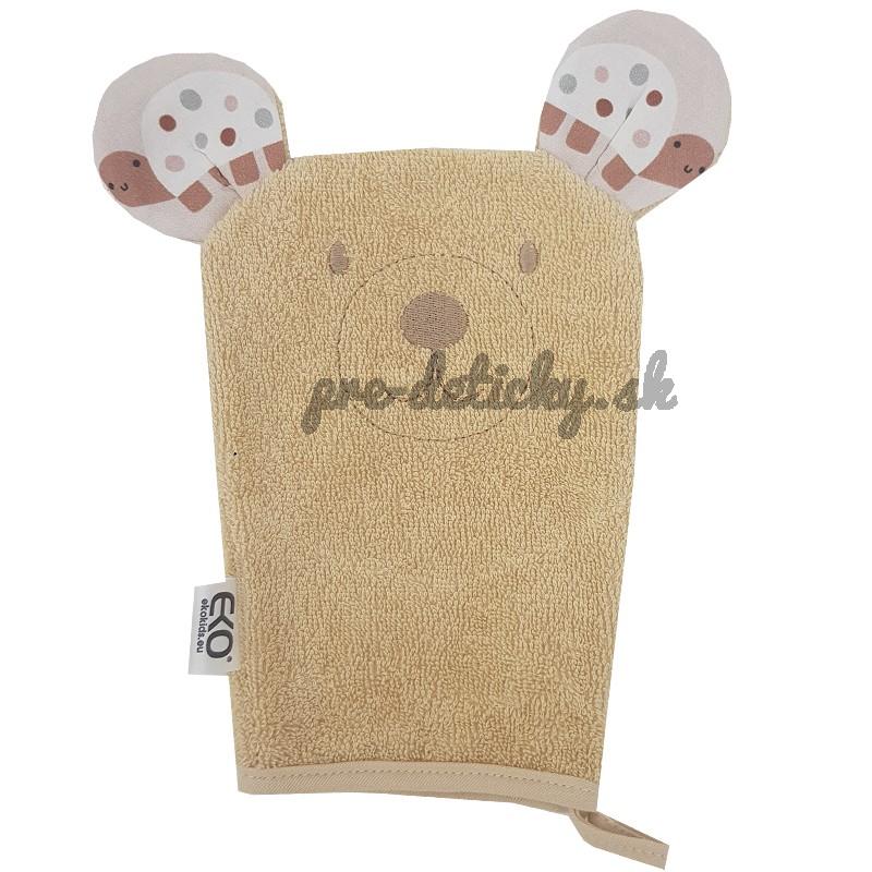 EKO Žinka bavlnená s uškami Bear Beige 20x15 cm