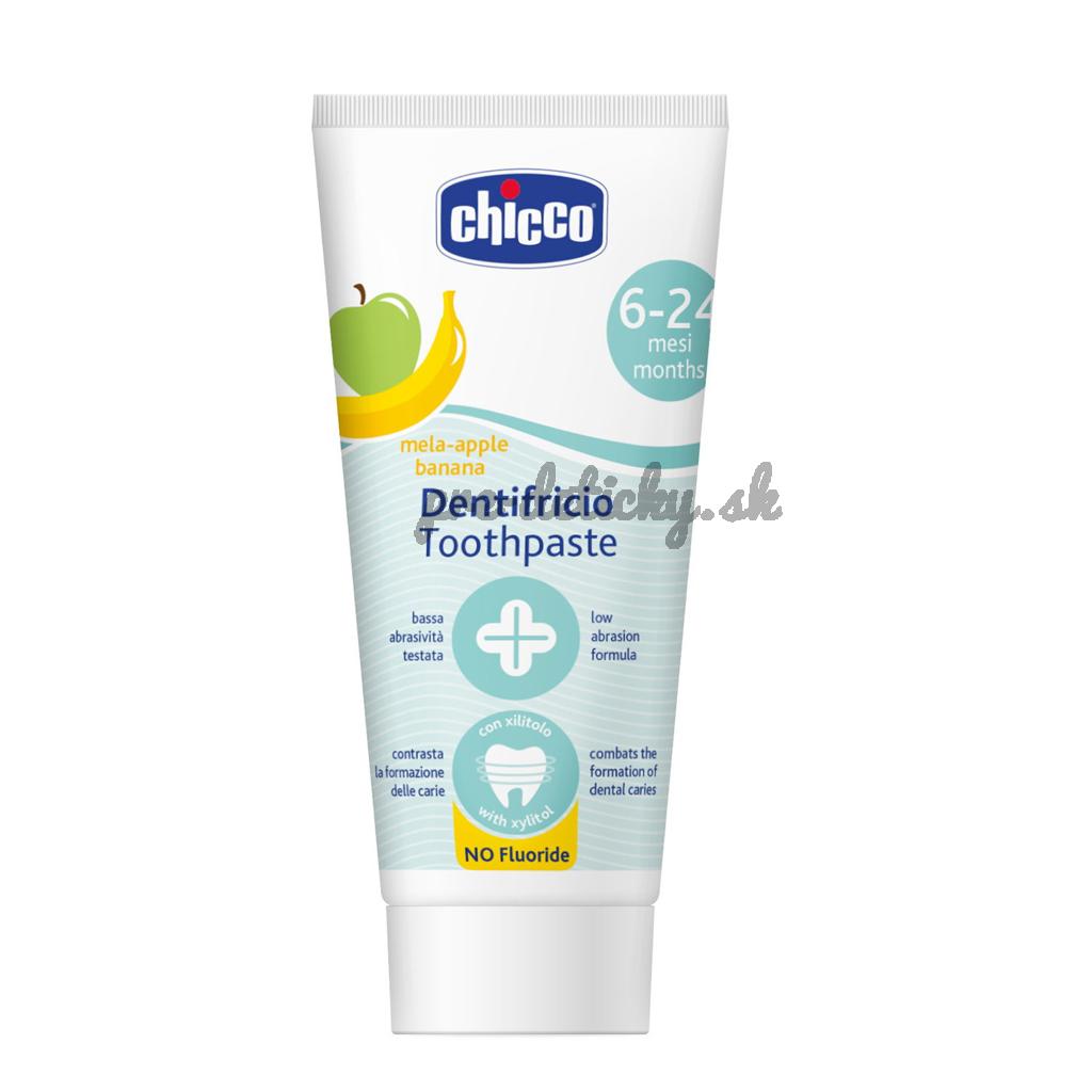 CHICCO Pasta zubná Jablko-banán bez fluóru 50ml, 6-24m