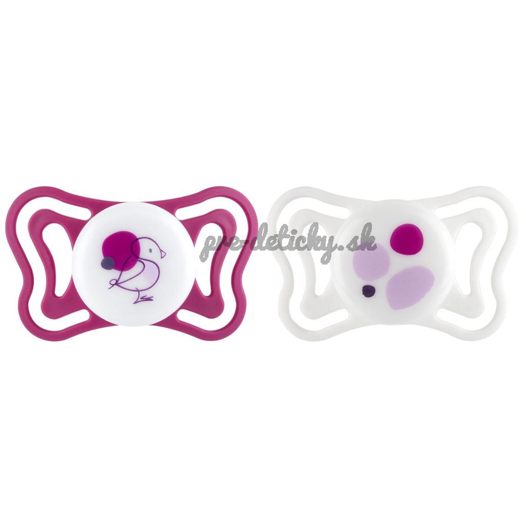 CHICCO Cumlíky Physioforma Light silikónové ortodontické ružové 6-16m, 2 ks
