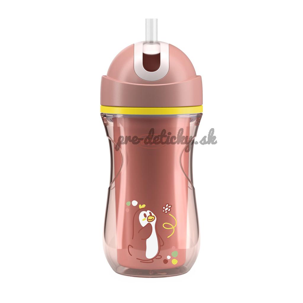 CHICCO Hrnček Sport termo so slamkou pink, 14m+