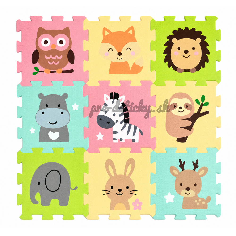 PETITE&MARS Podlahové skladacie puzzle Nexli 6 ks, Safari Friends