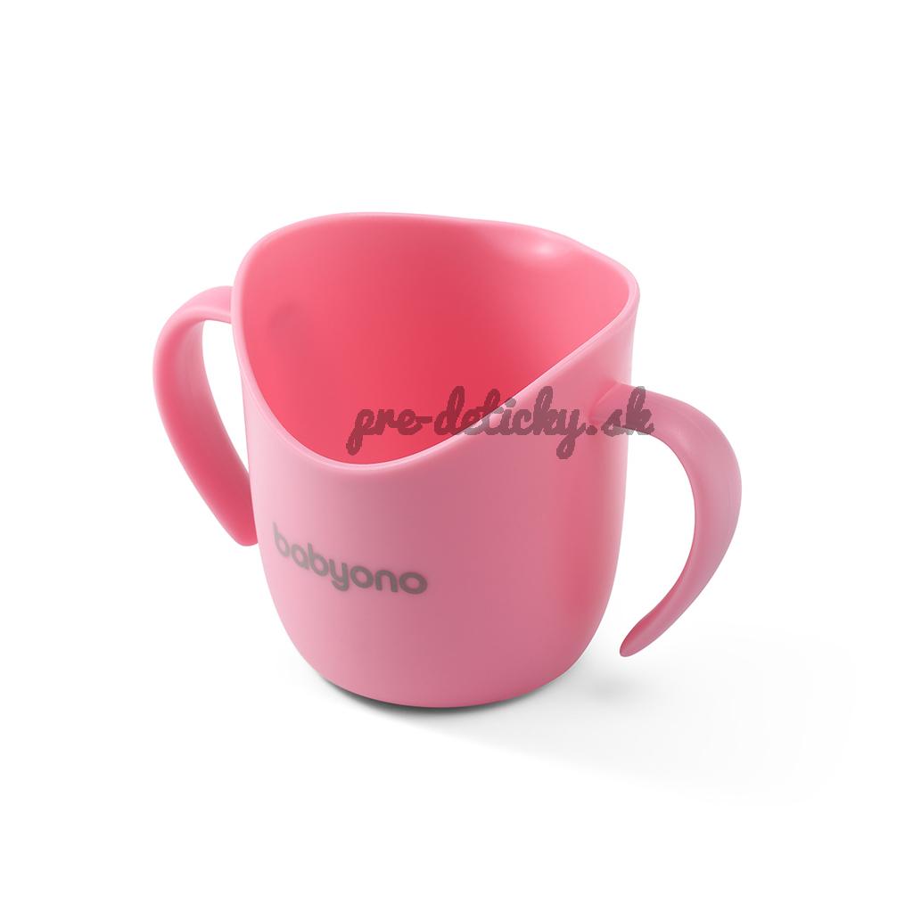 BABYONO Hrnček ergonomický s uškami 120 ml ružový 6m+