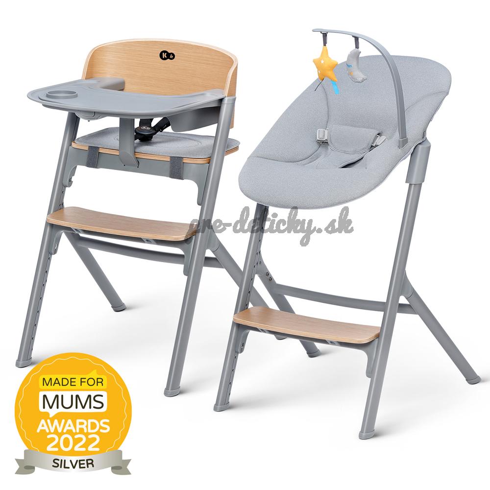 KINDERKRAFT SELECT Set jedálenská stolička Livy Oak + lehátko Calmee, Premium