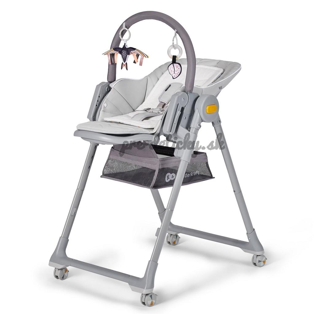 KINDERKRAFT SELECT Stolička jedálenská Lastree Grey, Premium