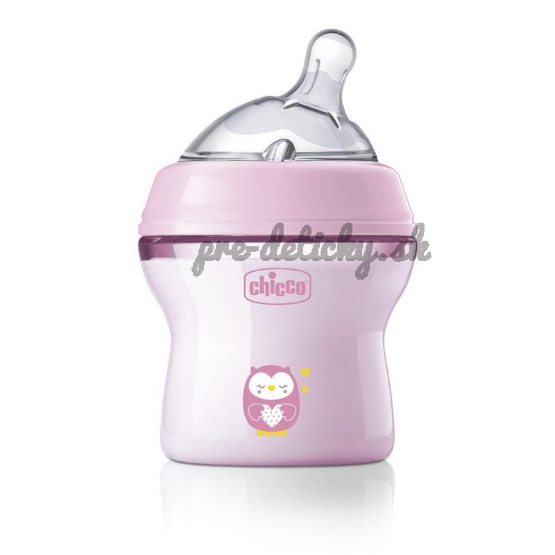 CHICCO Fľaša dojčenská antikolik Natural Feeling 150 ml dievča 0m+