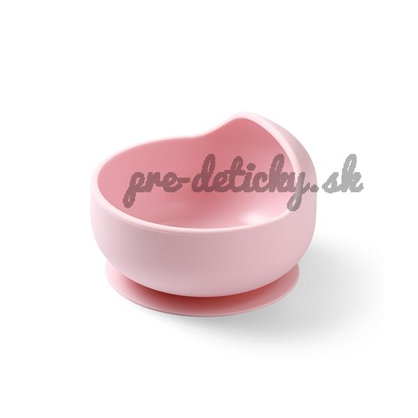 BABYONO Miska silikónová s prísavkou - pink 6m+
